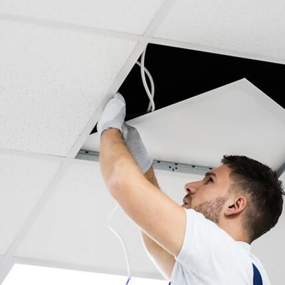 Optische sterren plafondontwerp 60x60 Houten mineraalvezel plafondtegel met aangepaste grootte